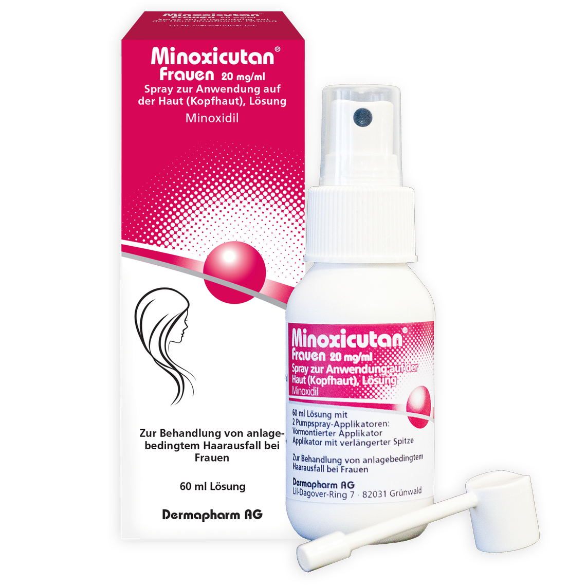 Minoxicutan<sup>&reg;</sup> für Sie:<br />Spray mit Minoxidil gegen Haarausfall* bei Frauen